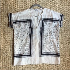 Vince 100% Silk Short Sleeve Blouse Top